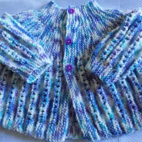 Gilet,paletot bébé au tricot,coloris multicolore,taille 3/9 mois .