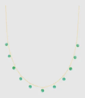 LA BRUNE & LA BLONDE Partager  Collier Polka Onyx Vert Or Jaune  