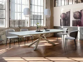 Volia - Table en verre avec rallonges BROOKLYN
